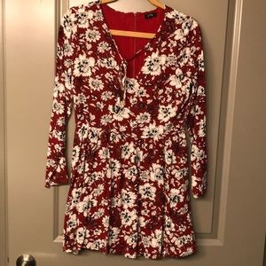 Long sleeve flowy floral dress